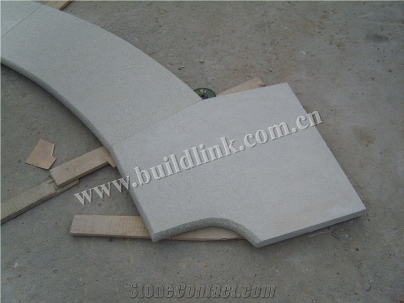 China White Quartzite Bushhammered Bullnose Pool Coping