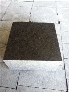 G684 China Fuding Black Granite Road/Garden/Square Paving Stone, Flamed/Bush-Hammered/Pineapple Surface