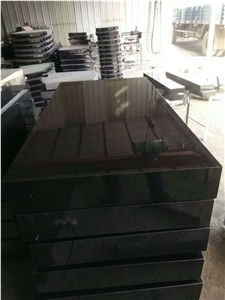 Shanxi Black Hebei Black No.2 China Black Absolutely Black Granite Straight Rectangle Five Sides Polished Tombstones Cheap Prices