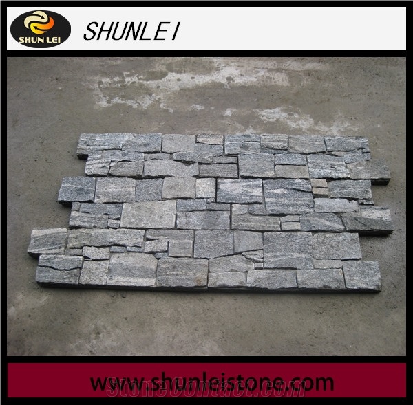 Cement Back Grey Culture Stone, Grey Slate Cultured Stone, Concrete Slate Stacked Stone