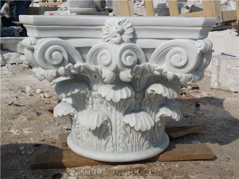 Hunan White Marble Stone Roman Column