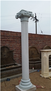 Hunan White Marble Stone Roman Column