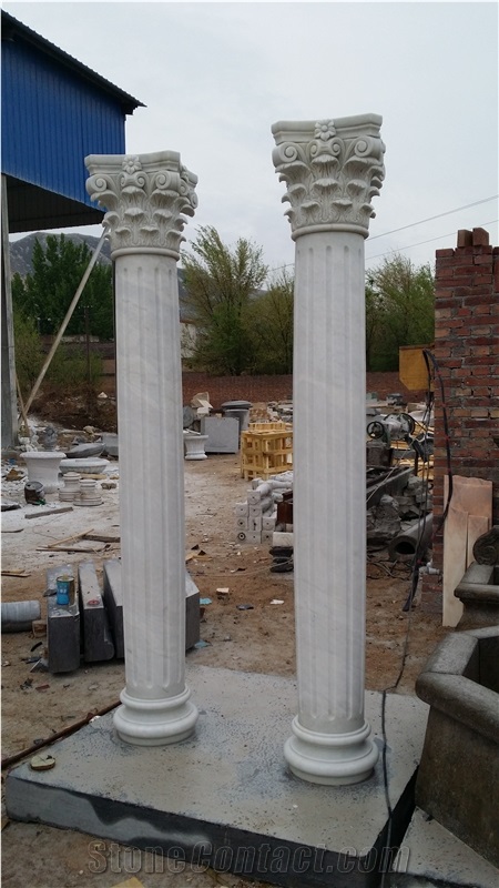 Hunan White Marble Stone Roman Column
