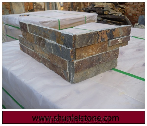 Rusty Corner Stone, Wall Stone, Culture Stone,Slate Corner Ledger Stone