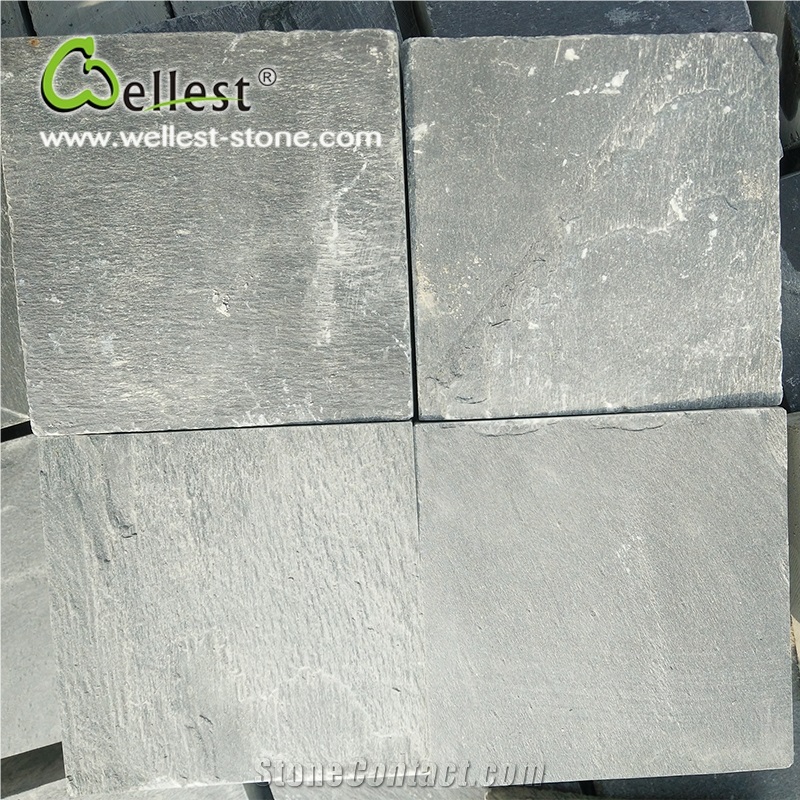 Black Honed Surface Slate Cube Paving Stone