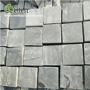 Black Honed Surface Slate Cube Paving Stone