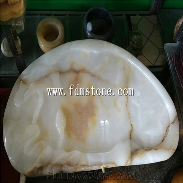 Antique Onyx Carved Stone Tea Tray Set,Stone Artworks, Artifacts, Handcraft