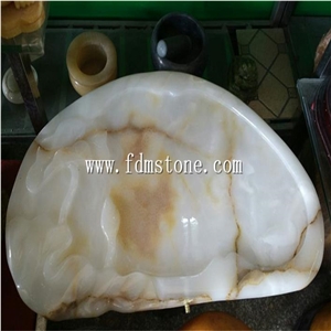 Antique Onyx Carved Stone Tea Tray Set,Stone Artworks, Artifacts, Handcraft