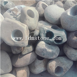 Beautiful Indoor Cheap Funny Decoration Mini Natural River Stone Flower Pots and Planters for Vase,Small Stone Pots