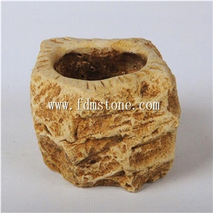 Beautiful Indoor Cheap Funny Decoration Mini Natural River Stone Flower Pots and Planters for Vase,Small Stone Pots