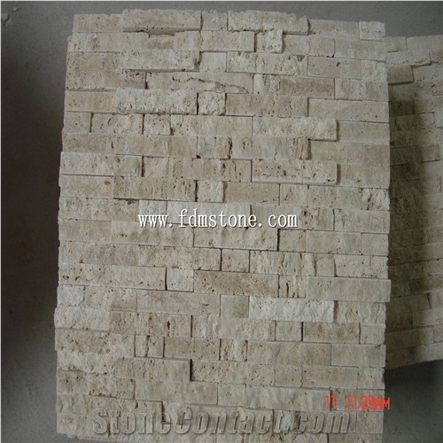 Beige Travertine Split Surface Mosaic Border,Cream Travertine Wall Tiles,Italy Mosaic,Mosaic Tile for Wall Decoration 15x15mm