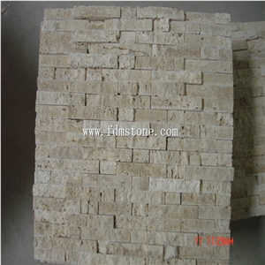 Beige Travertine Split Surface Mosaic Border,Cream Travertine Wall Tiles,Italy Mosaic,Mosaic Tile for Wall Decoration 15x15mm