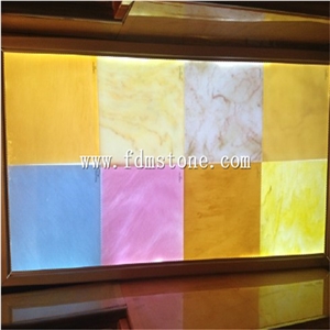 Blue Agate Artificial Translucent Onyx Glass Panel
