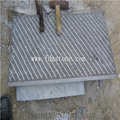 Bushhammered/Grooved/Pineappled Limestone Floor Tiles,Walling Tiles 200x200x30mm
