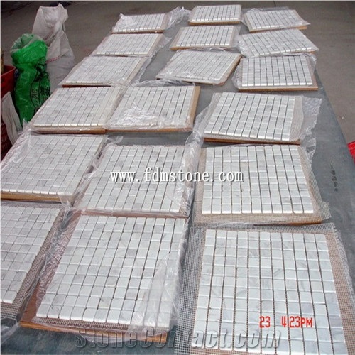 Carrara White Marble Polished Mosaic Tiles,Hallway Design Floor Mosaic Tiles Marble,Interlocking Mosaic Square