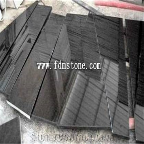 China Black Grey Limestone Stone Polished Flamed Brushed Bullnosed Step,Stair Treads,Risers,Staircase