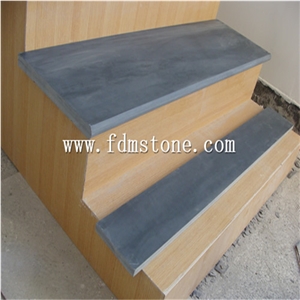 China Black Slate Granite Stone Polished Flamed Brushed Bullnosed Step,Stair Treads,Risers,Staircase 