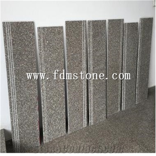 China Cheapest G603 Royal Grey Seasame White Pangdong White Maple Red Granite Polished Flamed Brushed Bullnosed Step,Stair Treads,Risers,Staircase