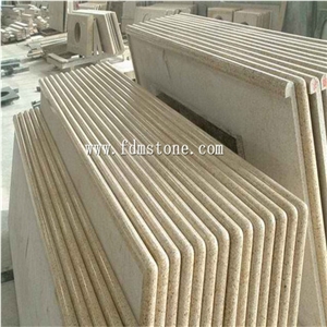China Dark Yellow G682 Golden Rusty Granite Polished Bathroom Kitchen Countertop,Vanity Top,Bar Top,Island Top,Bullnosed Desk Tops,Curved Bench   Tops,Work Top