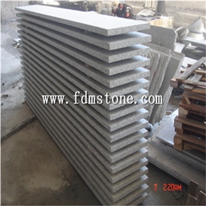 China G602 Grey Granite Stone Polished Flamed Brushed Bullnosed Step,Stair Treads,Risers,Staircase