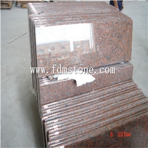 China  Guilin Red Granite  Stone Polished Flamed Brushed Bullnosed Step,Stair Treads,Risers,Staircase 