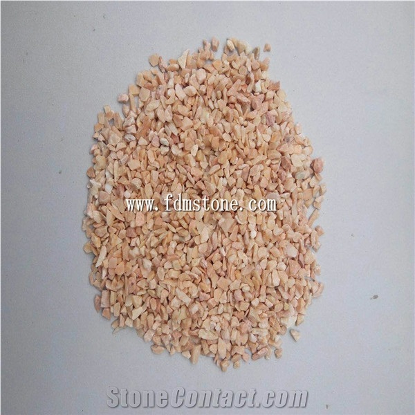China Natural Prink Marble Machine Made Gravel Stone for Garden Landscaping