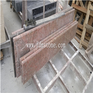 China Red granite Stone Polished Flamed Brushed Bullnosed Step,Stair Treads,Risers,Staircase 