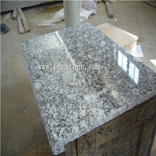 China Spray White Granite Polished Kitchen Countertop/Bar Top,Island Top,Bullnosed Desk Tops,Curved Bench Tops,Work Top