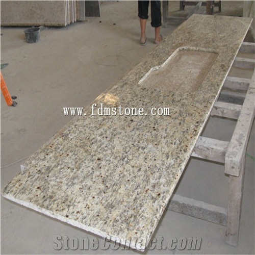 China Spray White Granite Polished Kitchen Countertop/Bar Top,Island Top,Bullnosed Desk Tops,Curved Bench Tops,Work Top