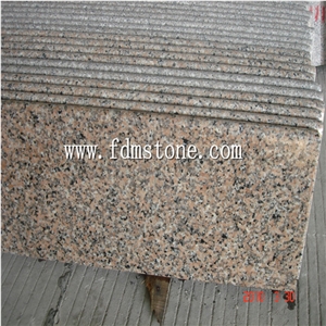 China Xili Red Pink Granite Stone Polished Flamed Brushed Bullnosed Step,Stair Treads,Risers,Staircase