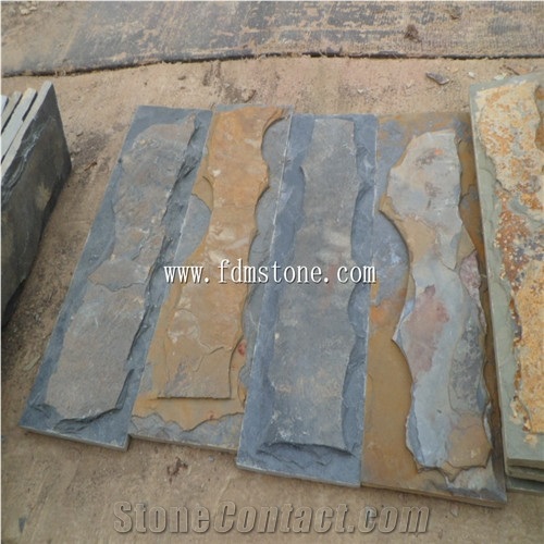 China Yellow Rust Sandstone Wall Cladding,Mushroom Wall Pattern，For Pillars Wall Decor