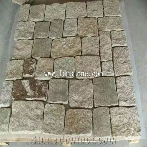 China Yellow Rust Sandstone Wall Cladding,Mushroom Wall Pattern，For Pillars Wall Decor