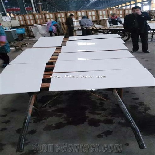 Crystallized Glass Pure White Stone, Nano White Marble Slabs,Cut to Size,Floor Tiles,Wall Tiles