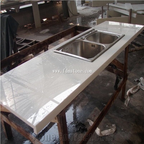 Crystallized Glass Pure White Stone, Nano White Marble Slabs,Cut to Size,Floor Tiles,Wall Tiles