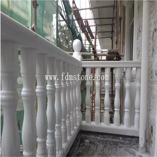 Dark Grey G654 Granite Balustrades,Barricades Stone Pillars Car Stop Buffer,Ball Stone Pillars,Stair Railings,Circular Column