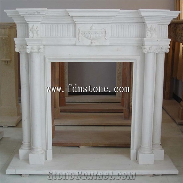European Style Beige Yellow Limestone Honed Stone Carved Fireplaces Surround Design, Ireland Fireplace Accessories, Indoor Wall Mounted Fireplaces Mantels