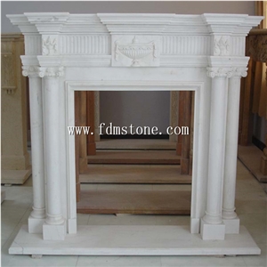 European Style Beige Yellow Limestone Honed Stone Carved Fireplaces Surround Design, Ireland Fireplace Accessories, Indoor Wall Mounted Fireplaces Mantels