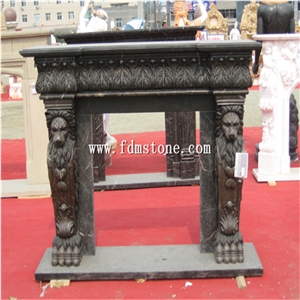 European Style Red Marble Stone Carved Flower Fireplaces Surround Design, Ireland Fireplace Accessories, Indoor Wall Mounted Fireplaces Mantels