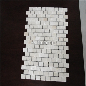 Factory Good Price Beige Color Honed Surface Travertine Marble Mosaic