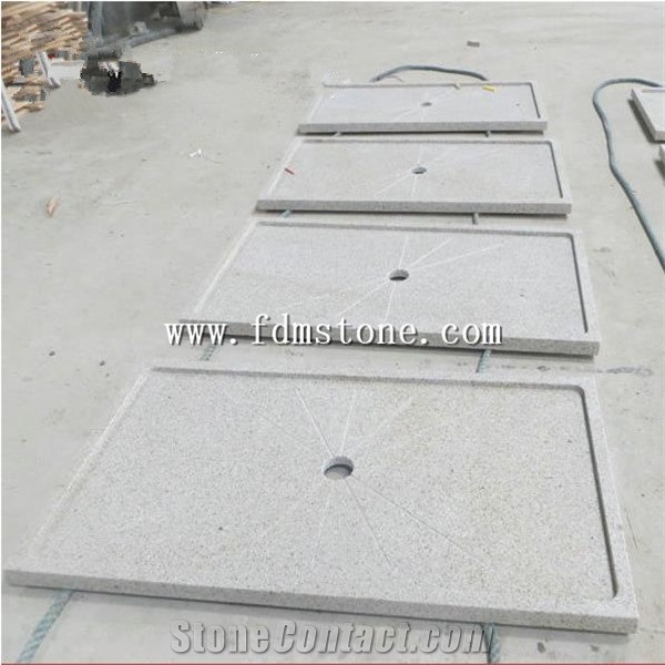 Flamed China G682 Yellow Rusty Granite Bathroom Tub Surround Stone Shower Pannel,Solid Surface Shower Bases,Square Shower Trays