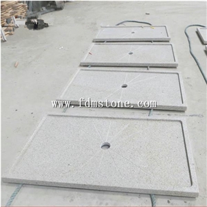 Flamed China G682 Yellow Rusty Granite Bathroom Tub Surround Stone Shower Pannel,Solid Surface Shower Bases,Square Shower Trays