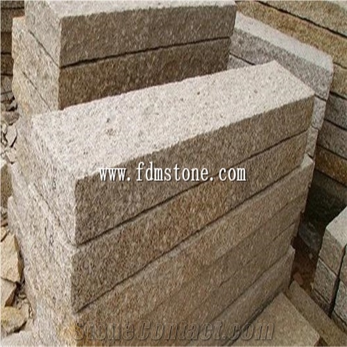 Golden Sesame Yellow Rusty Granite G682 Split Palisade,Garden Pillars,Cleft Fence ,Retaining Wall,Pineappled Column,Garden Decoration Stone