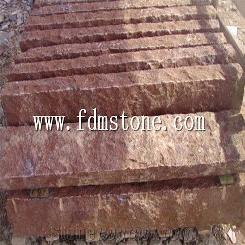 Golden Sesame Yellow Rusty Granite G682 Split Palisade,Garden Pillars,Cleft Fence ,Retaining Wall,Pineappled Column,Garden Decoration Stone