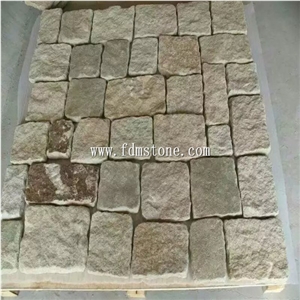 Grey Slate Fieldstone,Yellow Slate Castle Rock Veneer,Yellow Slate Ledge Stone Wall Decor for Exterior Wall Cladding in Irregular Dimension