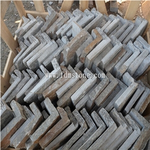 Grey Slate Fieldstone,Yellow Slate Castle Rock Veneer,Yellow Slate Ledge Stone Wall Decor for Exterior Wall Cladding in Irregular Dimension