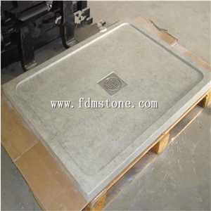 Honed Cream Marble Square Shower Tray Bathroom Stone Shower Base Prices