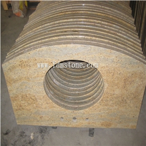 India Kashmir Gold Yellow Granite Polished Bathroom Countertop,Vanity Top Bullnosed Desk Tops,Curved Bench Tops,Work Top