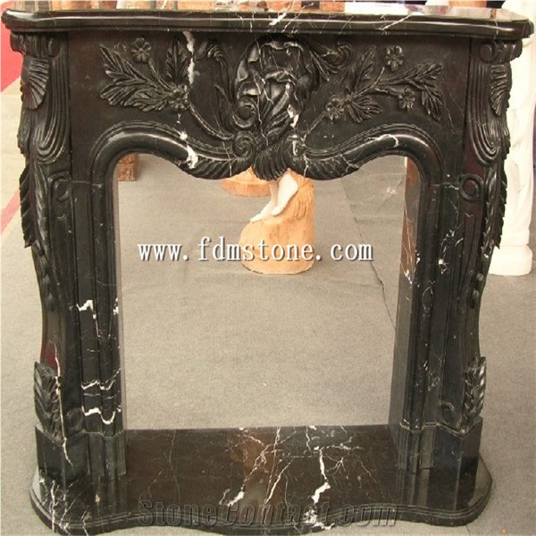 Indoor Used Yellow Sandstone Marble Stone Column Fireplace / Fireplace Mantles
