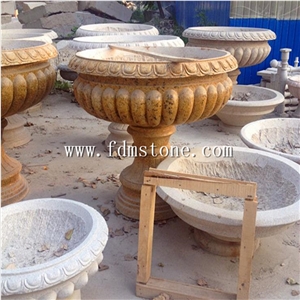 Lanscaping Garden Stone Planters,China Stone Flower Pots,Vase Exterior Planters,Decorative Large Indoor Planters