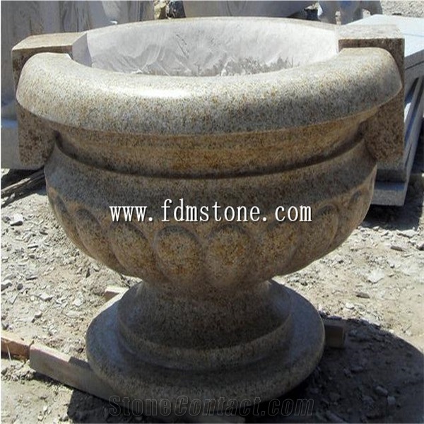 Lanscaping Garden Stone Planters,China Stone Flower Pots,Vase Exterior Planters,Decorative Large Indoor Planters